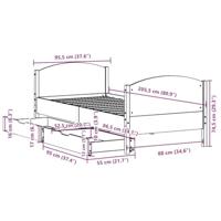 Bedframe zonder matras massief grenenhout wit 90x200 cm - thumbnail