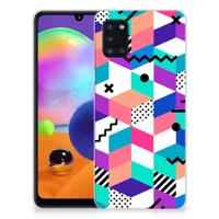 Samsung Galaxy A31 | TPU Hoesje | Blokken Kleurrijk - thumbnail