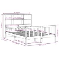 Bed met boekenkast zonder matras hout wasbruin 160x200 cm - thumbnail