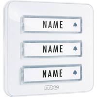 m-e modern-electronics KTA-3 W Belplaat Met naambord 3-voudig Wit 12 V/1 A - thumbnail