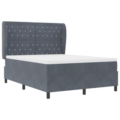 Boxspringbed met matras fluweel donkergrijs 160x200 cm