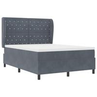 Boxspringbed met matras fluweel donkergrijs 160x200 cm - thumbnail