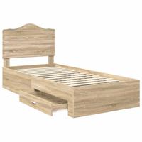 Bedframe met hoofdeinde Sonoma Eiken 100 x 200 cm Bewerkt hout - thumbnail