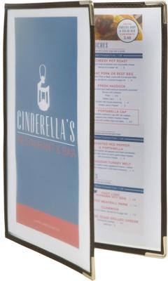 Menukaart Securit A4 2-delig voor 4 pagina's transparant 3 stuks