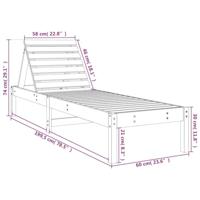 Ligstoelen 2 st 199,5x60x74 cm massief grenenhout - thumbnail