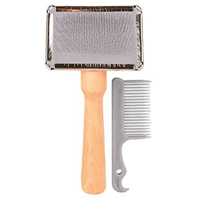 TRIXIE SLICKERBORSTEL HOUTEN GREEP / METALEN PINNEN ASSORTI 13X6 CM 3 ST