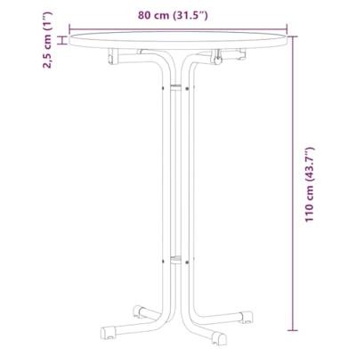 Eettafel 80x110 cm bewerkt hout en staal zwart