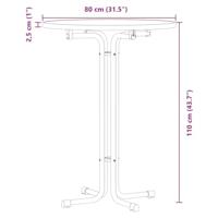 Eettafel 80x110 cm bewerkt hout en staal zwart - thumbnail