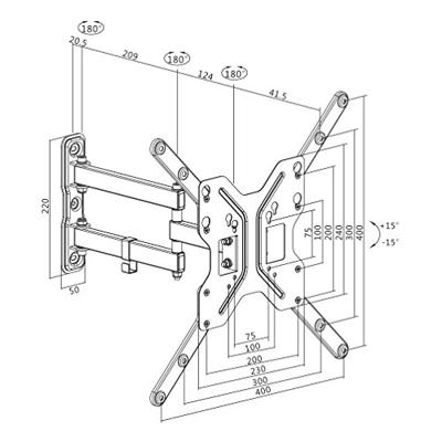 LogiLink BP0016 55 Zwart flat panel muur steun