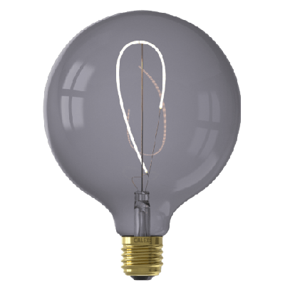 CALEX - LED Lamp - Nora Topaz G125 - E27 Fitting - Dimbaar - 4W - Warm Wit 2200K - Grijs CALEX - LED Lamp - Nora Topaz G125 - E27 Fitting - Dimbaar - 4W - Warm Wit 2200K - Grijs