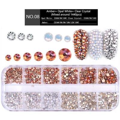Nail flat-back AB Crystal Strass 3D charme edelstenen DIY manicure Nail Art decoraties (08)