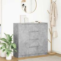 Dressoir met lades 100,5x35x98,5 cm spaanplaat betongrijs - thumbnail