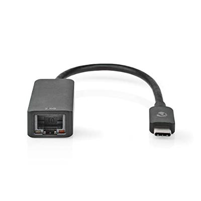 USB-netwerkadapter | USB 3.2 Gen 1 | 2.5 Gbps | USB-C Male | RJ45 Female | 0.20 m | Rond | Vernikkeld | Vertind-Koper | Zwart USB-netwerkadapter | USB 3.2 Gen 1 | 2.5 Gbps | USB-C Male | RJ45 Female | 0.20 m | Rond | Vernikkeld | Vertind-Koper | Zwart