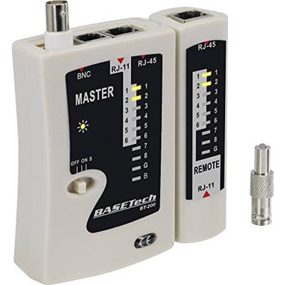 Basetech BT-200 BT-200 Kabeltester Geschikt voor: RJ-45, RJ-11, BNC Basetech BT-200 BT-200 Kabeltester Geschikt voor: RJ-45, RJ-11, BNC