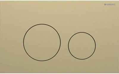 Geberit Drukplaat Sigma 40, 2-toets Round RVS Geborsteld Messing Geberit Drukplaat Sigma 40, 2-toets Round RVS Geborsteld Messing