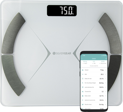 Slimme Bluetooth Weegschaal Wit - Silvergear