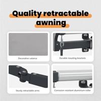 VidaXL Inklapbaar zonnescherm lichtgrijs 400 ×300 cm stof - thumbnail