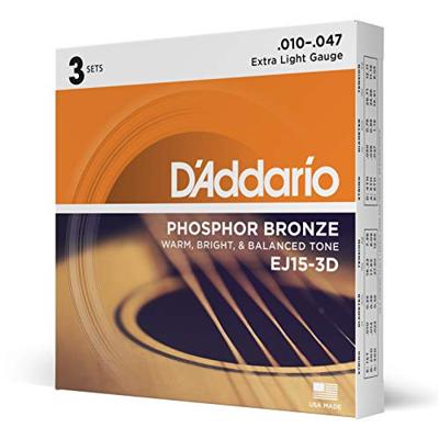 D&apos;Addario EJ15-3D snaren voor akoestische western gitaar (3 sets)