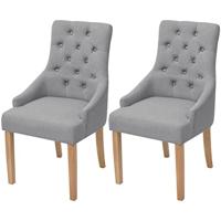 VidaXL Eetkamerstoelen 2 st stof lichtgrijs - thumbnail