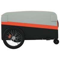 Fietstrailer 45 kg ijzer zwart en oranje - thumbnail