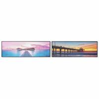 Schilderij DKD Home Decor S3018021 Mediterrane Zon (140 x 3,5 x 45 cm) (2 Stuks) - thumbnail