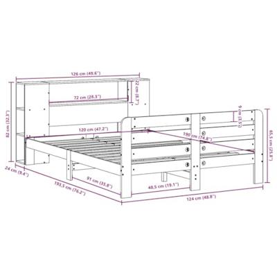 Bedframe zonder matras massief grenenhout wit 120x190 cm