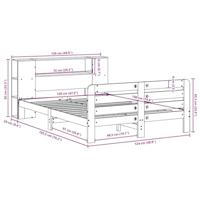 Bedframe zonder matras massief grenenhout wit 120x190 cm - thumbnail
