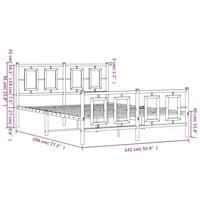 Bedframe met hoofd- en voeteneinde metaal wit 135x190 cm - thumbnail