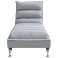 Massage chaise longue met kussens stof lichtgrijs - thumbnail
