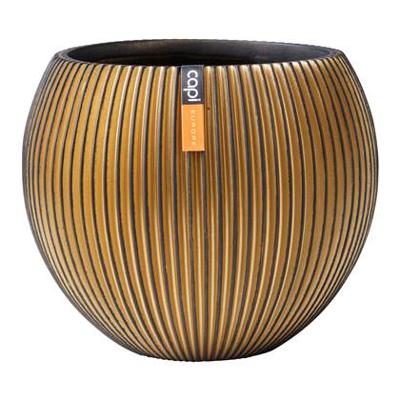 Capi Bloempot Vaas Bol Groove Goud-Zwart Ø29cm Capi Bloempot Vaas Bol Groove Goud-Zwart Ø29cm