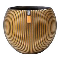 Vaas bol Groove 29x25 zwart goud - thumbnail