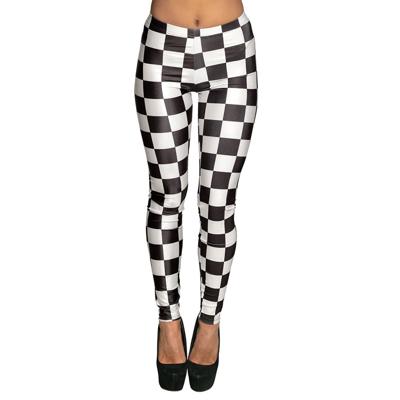 Race Legging Zwart/Wit Dames