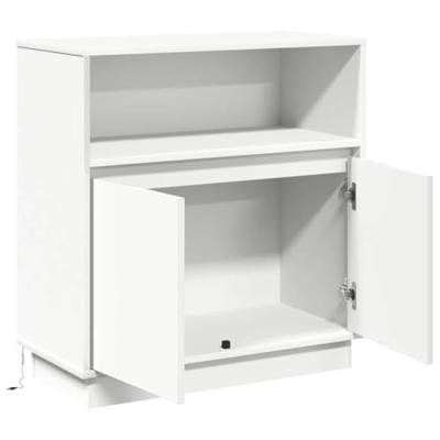 Dressoir met LED Wit 71 x 34,5 x 75 cm Bewerkt hout
