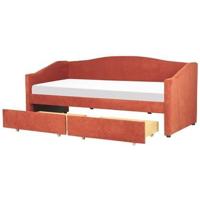 Beliani - VITTEL - Bed met opberger - Rood - Polyester - thumbnail