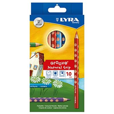 Lyra Groove kleurpotloden, l: 18 cm, vulling 4.25 mm, diverse kleuren, 10 stuk/ 1 doos - thumbnail
