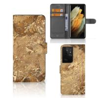Samsung Galaxy S21 Ultra | Bookcase | Marmer Creme | Portemonnee hoesje - thumbnail