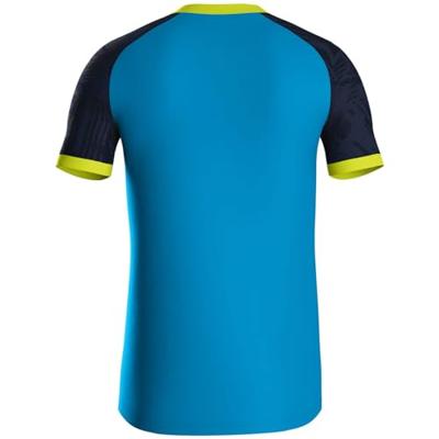 JAKO 4224 Shirt Iconic Km - Jako-Blauw/Marine/Fluogeel - 3XL