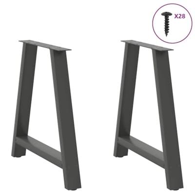 Eettafelpoten 2 st A-vormig 80x(72-73) cm staal antraciet