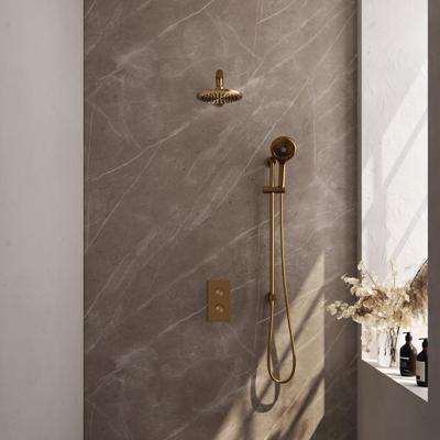 Regendoucheset Inbouw Brauer Gold Edition Thermostatisch 20 cm met 3-Weg Omstelling, Wandarm, Glijstang en Handdouche 3-Standen Geborsteld Goud Brauer Regendoucheset Inbouw Brauer Gold Edition Thermostatisch 20 cm met 3-Weg Omstelling, Wandarm, Glijstang en Handdouche 3-Standen Geborsteld Goud Brauer