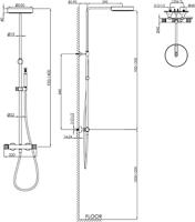 Ben Engraved Line regendoucheset Ø25cm RVS-look - thumbnail