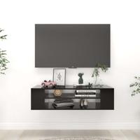 Tv-hangmeubel 100x30x26,5 cm bewerkt hout zwart - thumbnail
