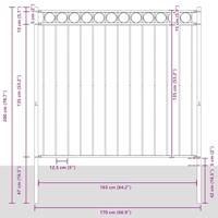VidaXL Hecelement grijs 170 x 200 cm staal - thumbnail