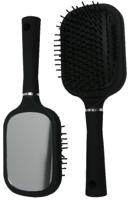 Hair Mode Haarborstel Groot met Spiegel Zwart - thumbnail
