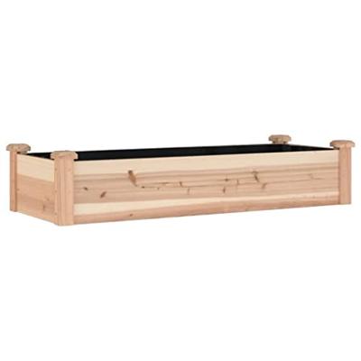 VidaXL Plantenbak verhoogd met voering 120x45x25 cm massief vurenhout