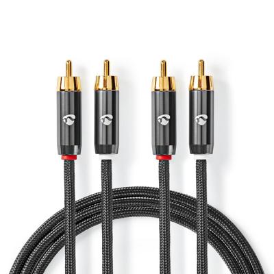 Nedis Stereo-Audiokabel | 2x RCA Male | 2x RCA Male | 1 m | 1 stuks - CATB24200GY10 CATB24200GY10 Nedis Stereo-Audiokabel | 2x RCA Male | 2x RCA Male | 1 m | 1 stuks - CATB24200GY10 CATB24200GY10