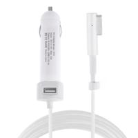 60W 5.1 V 2.1 een USB-interface auto-oplader met 16.5 V een L MagSafe interface data kabel (wit) - thumbnail