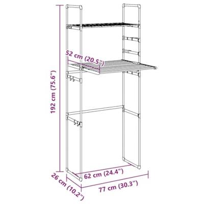 VidaXL Wasmachinerek 77x52x192 cm aluminium