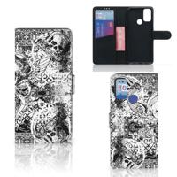 Telefoonhoesje met Naam Alcatel 1S (2021) Skulls Angel | Portemonnee hoesje - thumbnail