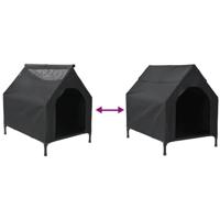 VidaXL Huis voor huisdieren zwart 110 x 75 x 90 cm staal - thumbnail