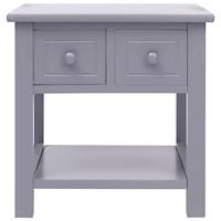 Bijzettafel 40x40x40 cm paulowniahout grijs - thumbnail